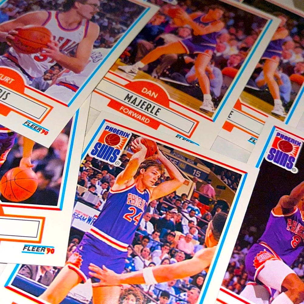 NBA 1990 Vintage Fleer Phoenix Suns basketball sports cards mystery pack